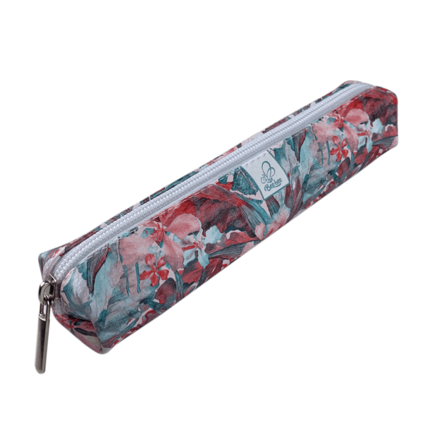Etui saszetka piórnik mini prostokąt kwiaty tajskie