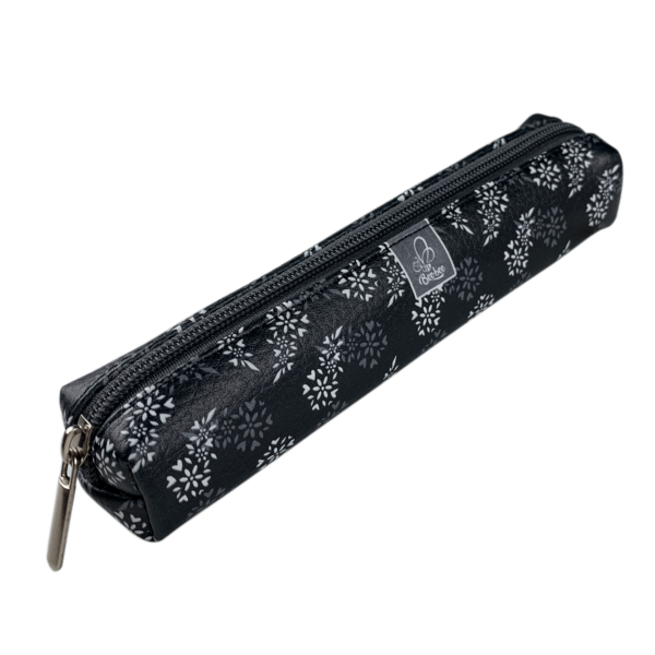 Etui saszetka piórnik mini prostokąt kwiaty w gronach b&w