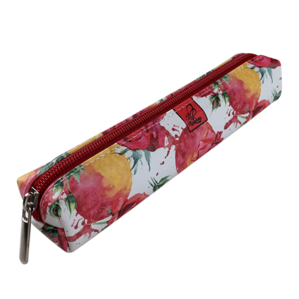 Etui saszetka piórnik mini prostokąt owocowe róże