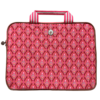 Czerwona torba - etui na laptopa z eleganckim motywem z syntetycznego materiału lepszego od skóry.