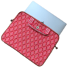 Czerwona torba - etui na laptopa z eleganckim motywem z syntetycznego materiału lepszego od skóry.