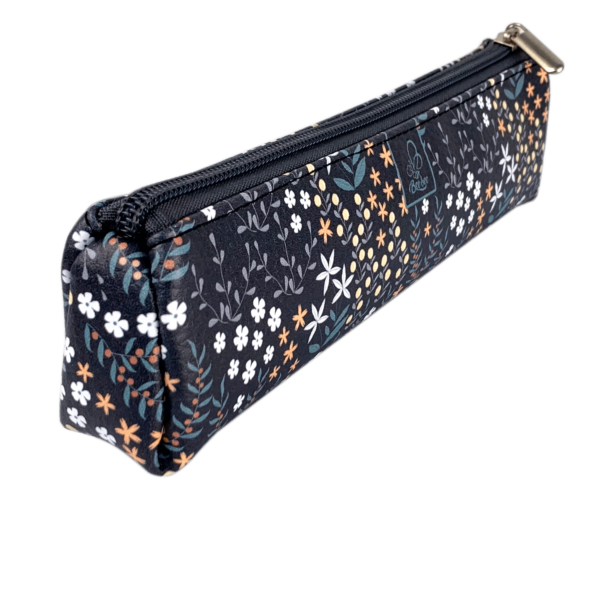 ETUI SASZETKA PIÓRNIK TRÓJKĄTNY KWIATY OLIWKOWE 5903641206273