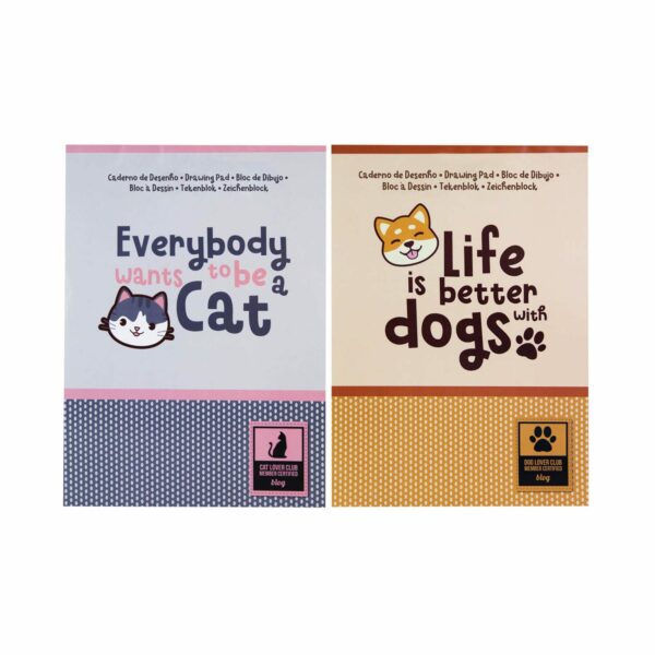 Blok rysunkowy A4 24 kartki 120g Cat B'LOG PET LOVERS 5604730099225
