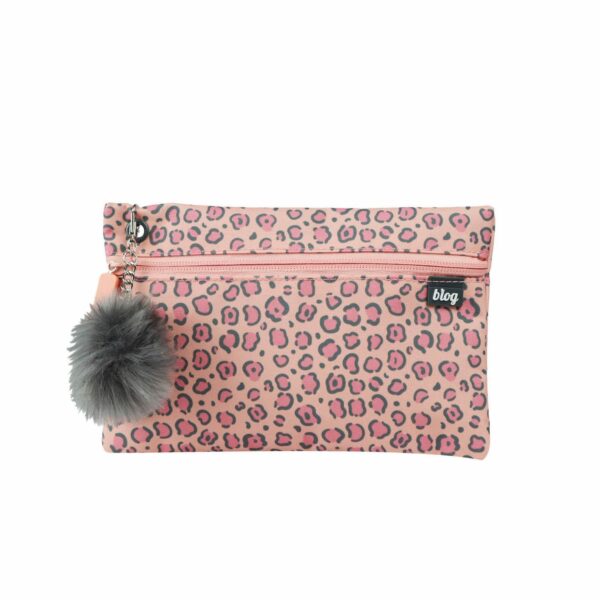 Piórnik szkolny prostokątny pink B'LOG WILD 5604730098068