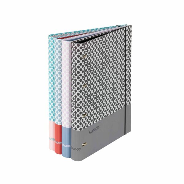 Segregator A4 4-ringowy z gumką z wkładem i przekładkami w linie SMOOTH 5604730084696