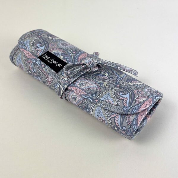 Etui saszetka piórnik zwijany zawijany paisley pastelowe 5903641209175
