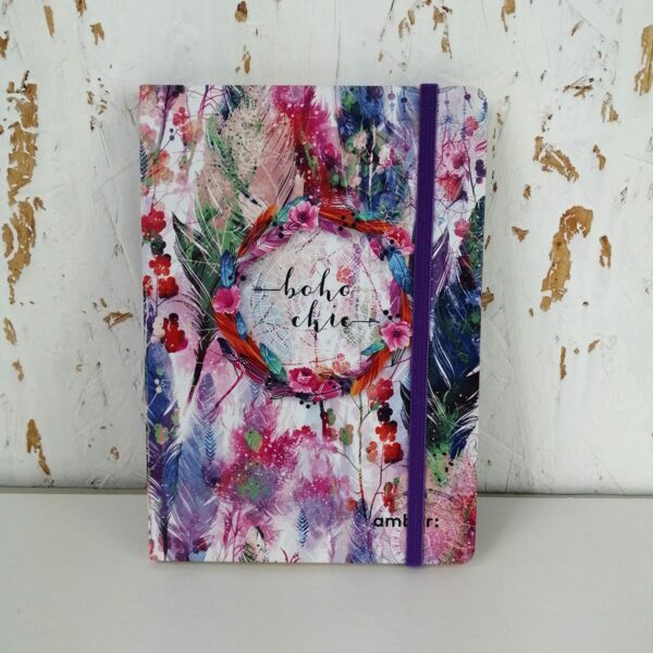 Notes A5 na gumkę okładka twarda w linie Boho Chic 5601199204757-1
