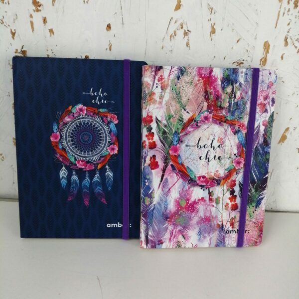 Notes A5 na gumkę okładka twarda w linie Boho Chic 5601199204757