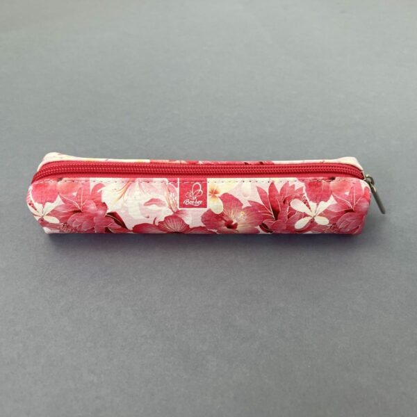 Etui saszetka piórnik mini prostokąt hibiskus różowy 5903641210973-1