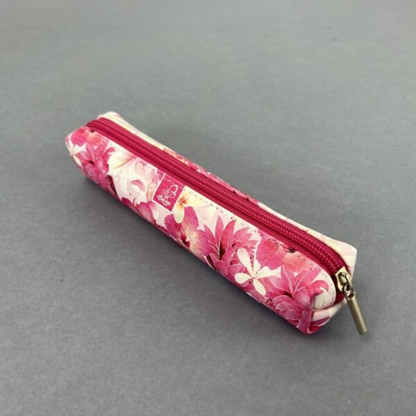 Etui saszetka piórnik mini prostokąt hibiskus różowy 5903641210973