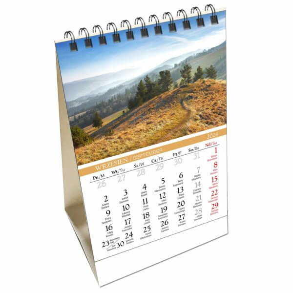 Kalendarz 2024 biurkowy pionowy mały Polskie Góry