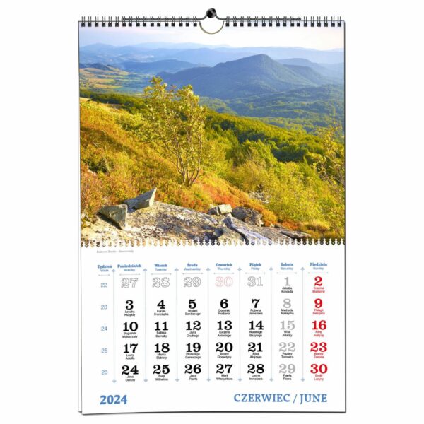 Kalendarz 2024 ścienny B3 33 x 48 cm 7 planszowy POLSKIE GÓRY