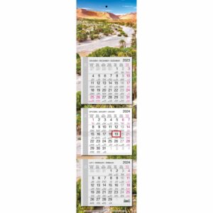 Kalendarz 2024 książkowy A4 tygodniowy okładka soft touch BEŻ-DENIM