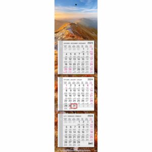 Kalendarz 2024 ścienny trójdzielny wąski płaski TATRY