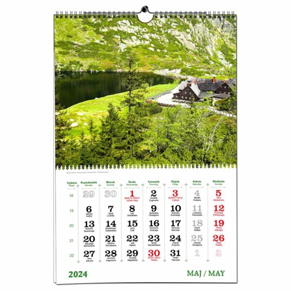 Kalendarz 2024 ścienny B3 33 x 48 cm 13 planszowy POLSKIE GÓRY