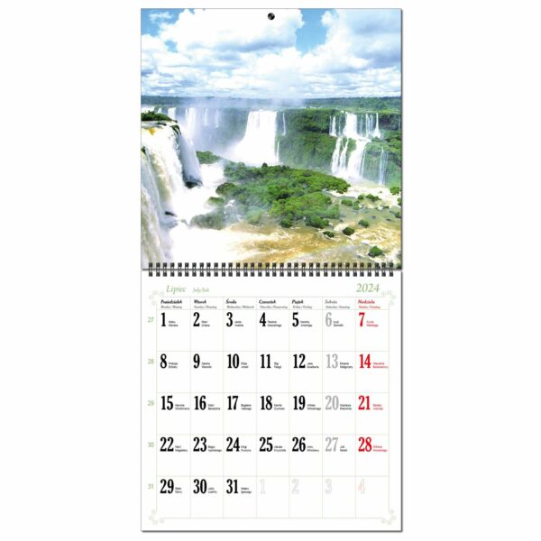 Kalendarz 2024 ścienny duży 30 x 60 cm 13 planszowy WODA W PRZYRODZIE