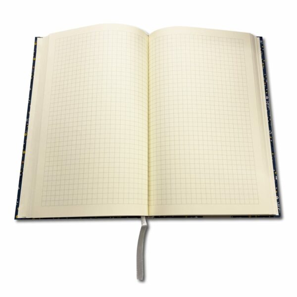 Elegancki Notes Notatnik z gumką A5 192 strony w kratkę Soft Touch PAISLEY KWIATY BLUE