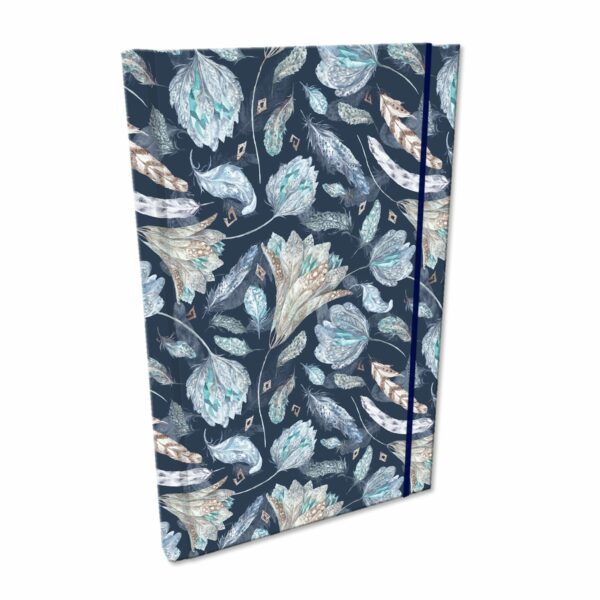 Elegancki Notes Notatnik z gumką A5 192 strony w kratkę Soft Touch KWIATY BOHO