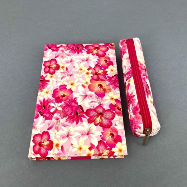 Elegancki Notes Notatnik A5 192 strony w kratkę Soft Touch HIBISKUS RÓŻOWY - obrazek 4