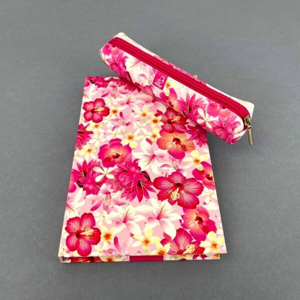 Elegancki Notes Notatnik A5 192 strony w kratkę Soft Touch HIBISKUS RÓŻOWY - obrazek 5
