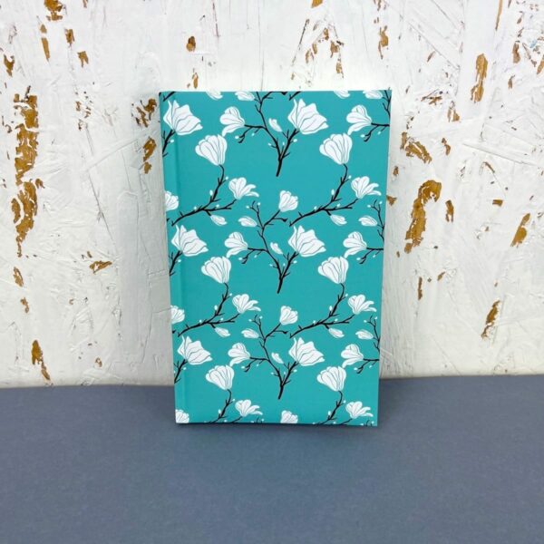 Elegancki Notes Notatnik A5 192 strony w kratkę Soft Touch MAGNOLIE BLUE - obrazek 2