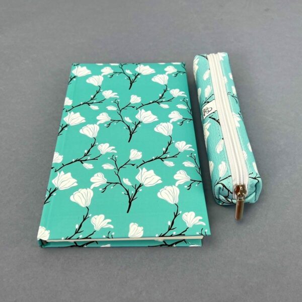 Elegancki Notes Notatnik A5 192 strony w kratkę Soft Touch MAGNOLIE BLUE - obrazek 4