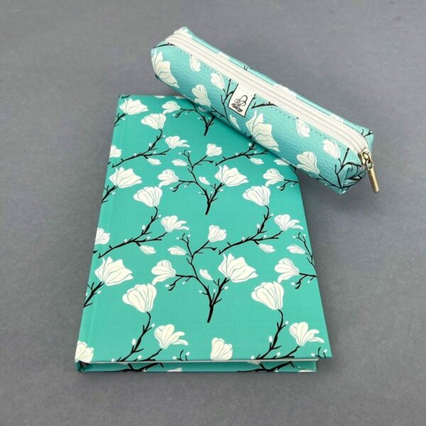 Elegancki Notes Notatnik A5 192 strony w kratkę Soft Touch MAGNOLIE BLUE - obrazek 5