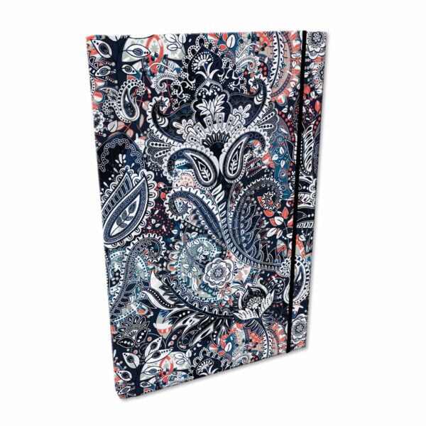Elegancki Notes Notatnik z gumką A5 192 strony w kratkę Soft Touch PAISLEY ORNAMENT
