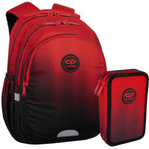 Zestaw dla chłopca do klasy 1-3 plecak i piórnik Coolpack Gradient czarno czerwony Zestaw dla chłopca do klasy 1-3 plecak i piórnik Coolpack Gradient czarno czerwony