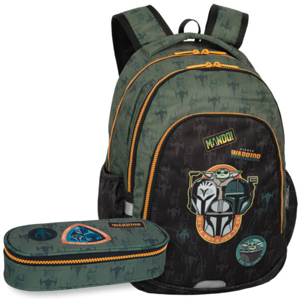 Zestaw młodzieżowy dla chłopca do klasy 4-6 plecak i piórnik Coolpack Disney Core Mandalorian