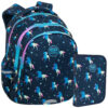Zestaw dla dziewczynki do klasy 1-3 plecak i piórnik Coolpack Blue Unicorn