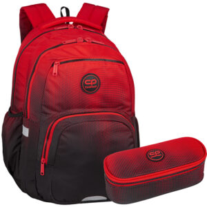 Zestaw dla chłopca do klasy 4-8 plecak i piórnik Coolpack Gradient czarno czerwony Zestaw dla chłopca do klasy 4-8 plecak i piórnik Coolpack Gradient czarno czerwony