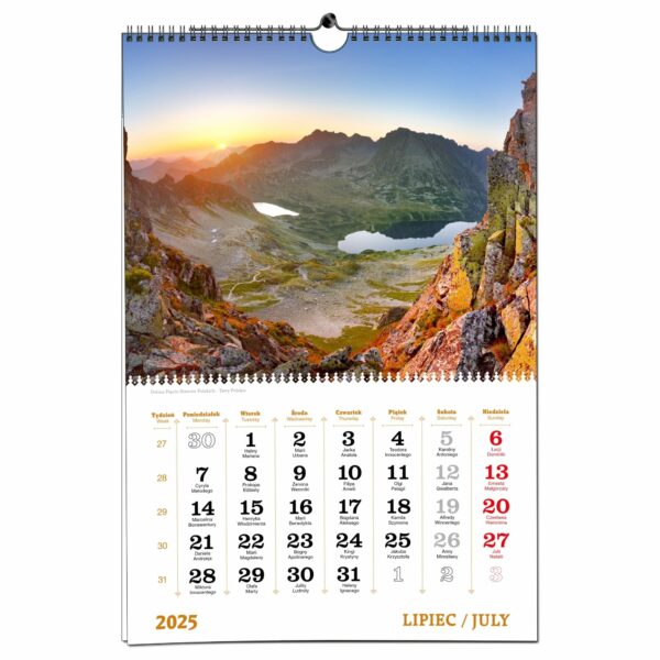 Kalendarz 2025 ścienny B3 33 x 48 cm 13 planszowy TATRY - obrazek 9