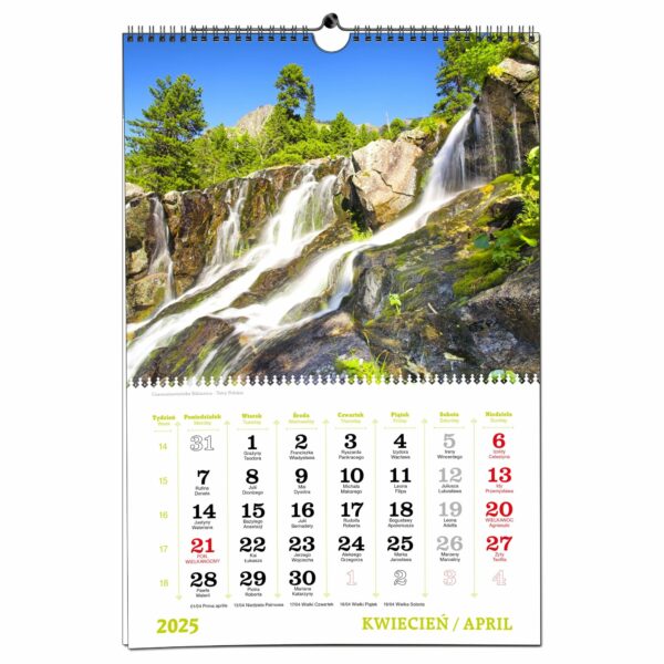 Kalendarz 2025 ścienny B3 33 x 48 cm 13 planszowy TATRY - obrazek 6