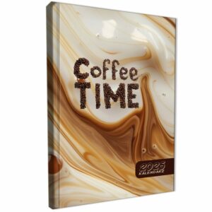 Kalendarz terminarz 2025 książkowy dzienny A5 sobota niedziela osobno soft touch COFFEE TIME